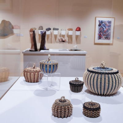 baskets on display in museum exhibition